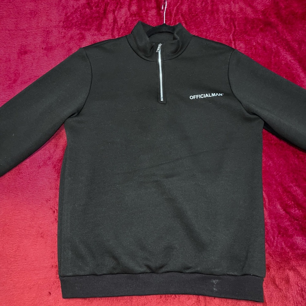 Black Zip-Up Men's Sweater